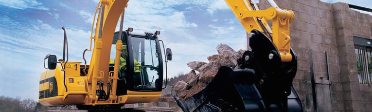 Excavator preparing land for treatment plant install